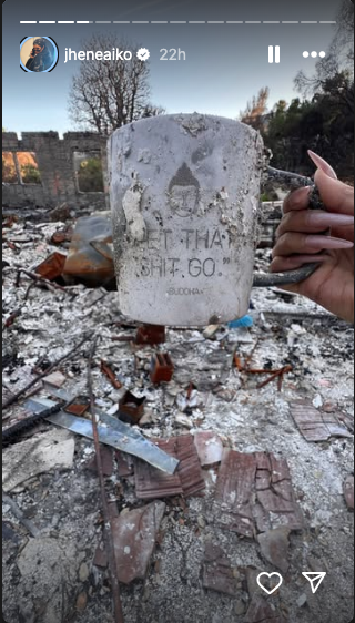 Jhené Aiko shows remains of her mansion after L.A. fires