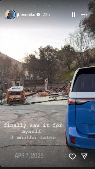 Jhené Aiko shows remains of her mansion after L.A. fires