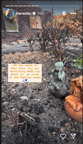 Jhené Aiko shows remains of her mansion after L.A. fires