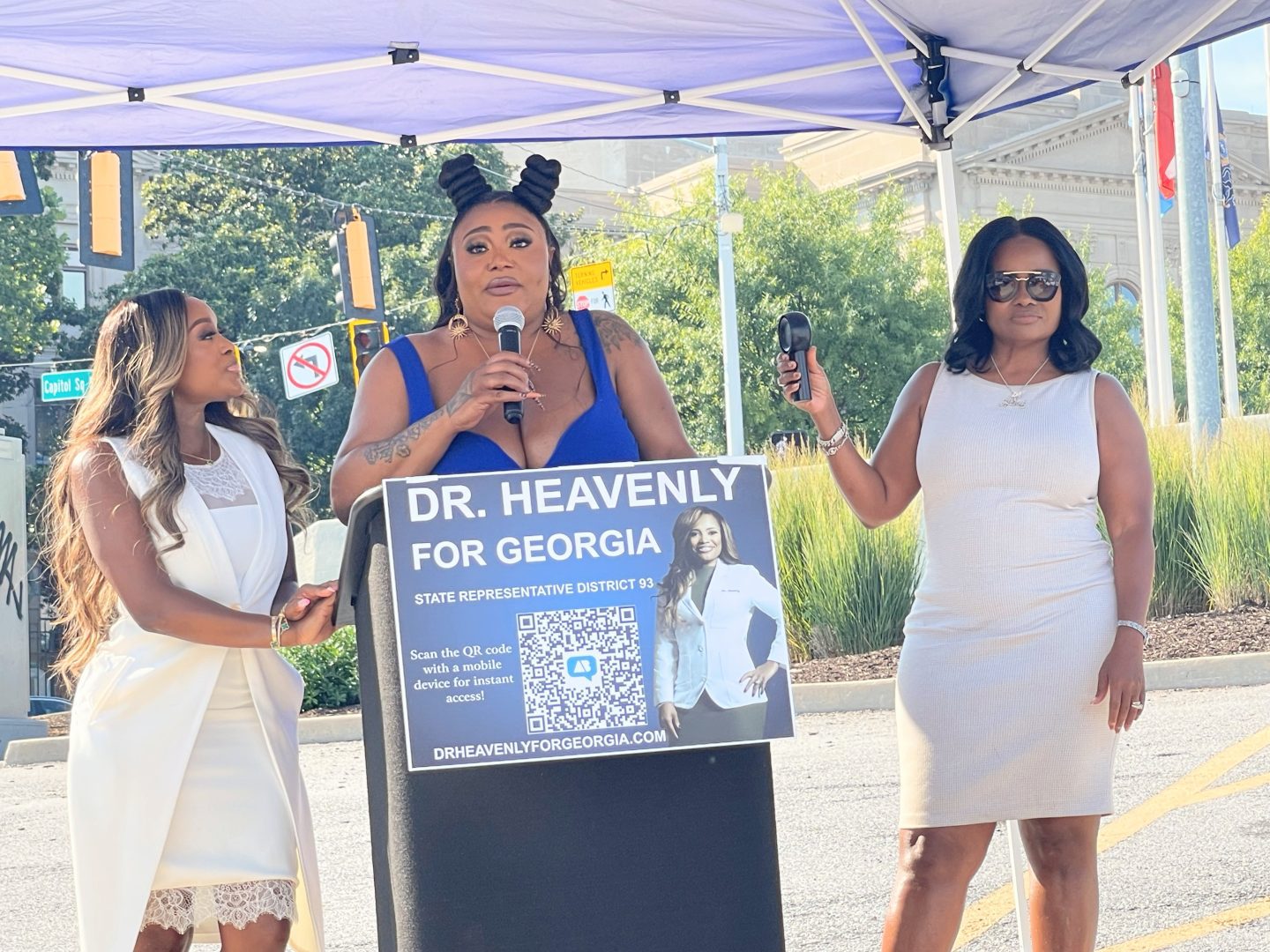 Reality TV star Ts Madison speaks at Dr. Heavenly Kimes' political rally (Photo by Terry Shropshire for rolling out)