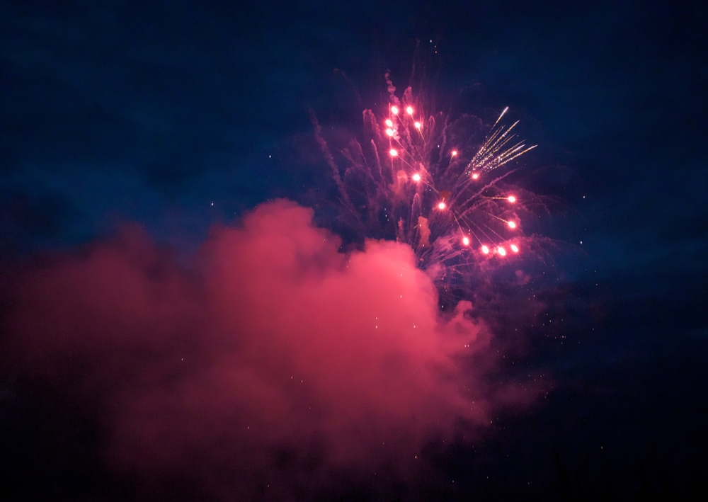 Explosion, fireworks, California