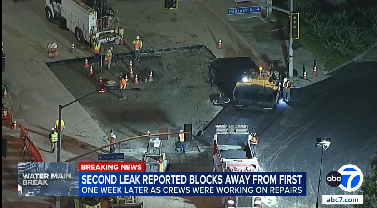 West Hollywood main break repairs stall after fresh leak